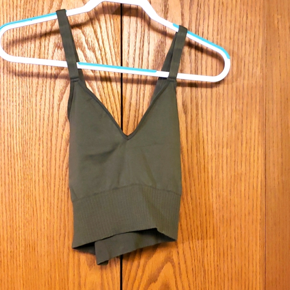 Free People Movement Women's M/L Crop Top Green
